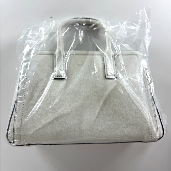 MICHAEL KORS Laila Medium Signature Logo Satchel  Color White/Allum - Picture 6 of 8